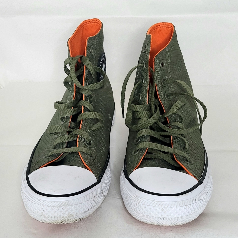 High-Top Green and Orange Chuck Taylor All Stars